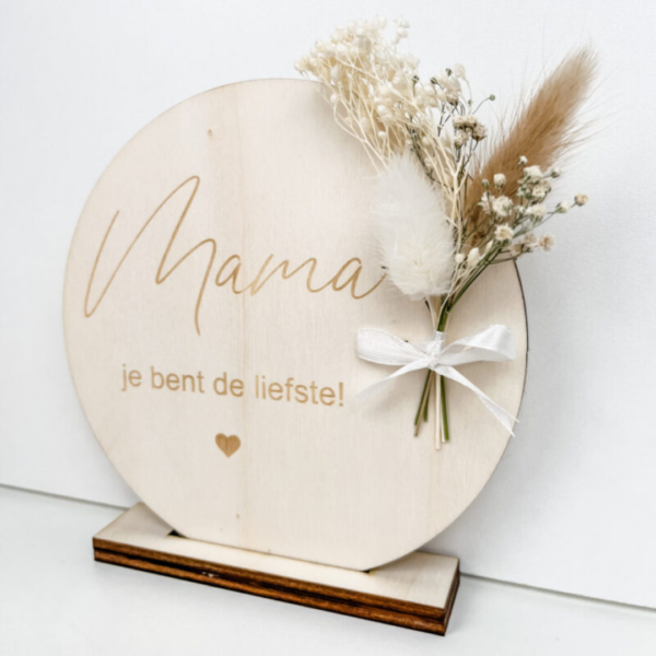 Bordje | Mama | droogbloemen